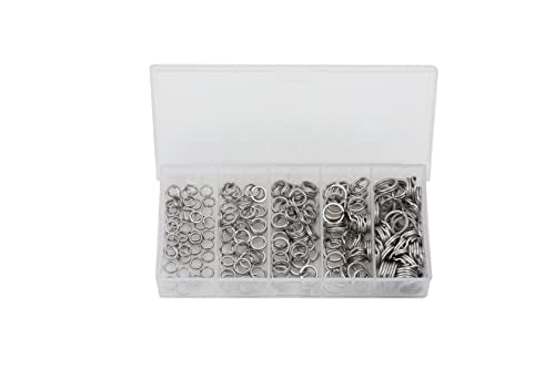 200PCS Stainless Steel Split Ring Lure Connectors with Pliers - 5-9mm