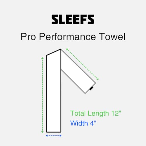 Thin Black Football Towel - 14.5" Microfiber with Hook & Loop Closure