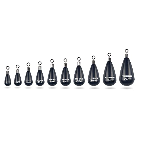 Tungsten Teardrop Drop Shot Weights with Rotating Round Eye