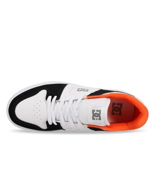 DC Men's Manteca 4 Skate Shoe, Black/White/Orange, 8.5