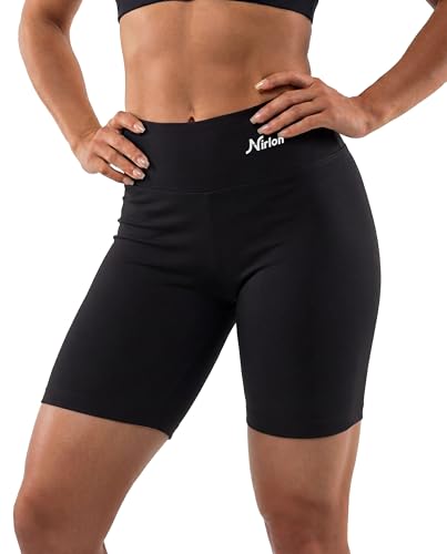 Nirlon High Waist Biker Shorts for Women, 16 Black – CottoNIR Comfort, Squat Proof