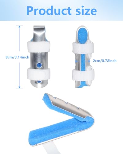 Metal Finger Splint for Middle Finger - 2PCS Medium Size - Blue