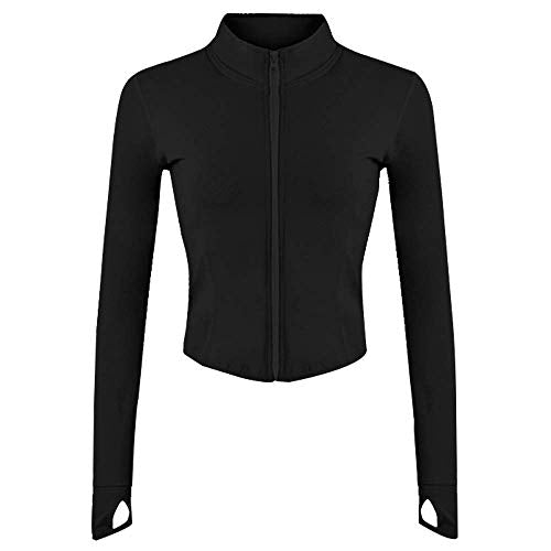 Lightweight Full Zip Running Track Jacket - Medium Black