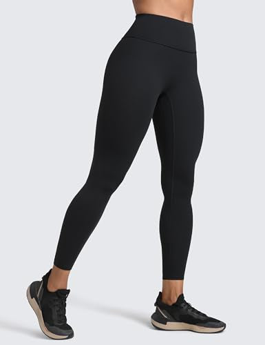 CRZ YOGA Secretsculpt 25-Inch Black Leggings Medium – High-Waist Workout Pants