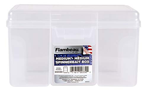 Medium Spinnerbait Storage Box - 3 Compartments, Holds 22