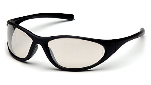 Zone II Safety Glasses - Matte Black Frame with Indoor/Outdoor Mirror Lens