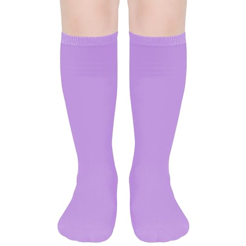Toddler Cotton Knee High Tube Socks - Light Purple, 3-6 Years