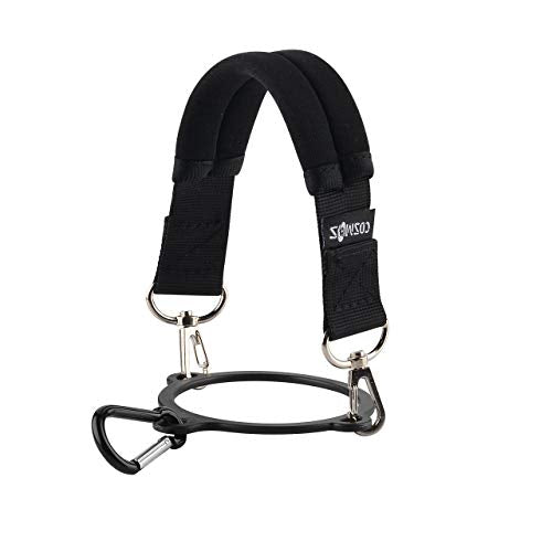 Neoprene Water Bottle Handle Strap with Carabiner - Black