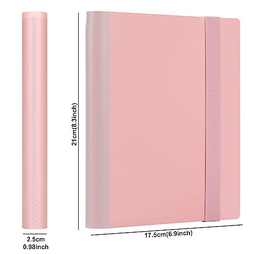 Side Loading 4 Pocket Trading Card Binder - Holds 160 Cards, Pink