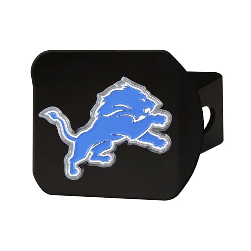 Detroit Lions NFL Black Metal Hitch Cover with 3D Team Logo