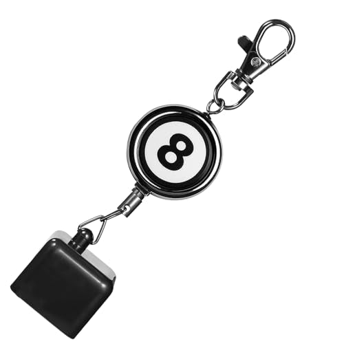 Billiard Cue Chalk Holder with Retractable Key Ring - Black