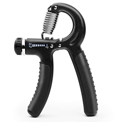 Adjustable Grip Strengthener - 5-60 kg Hand Exerciser - Black