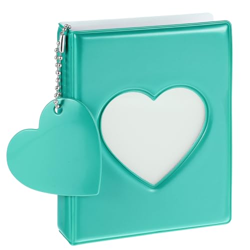 Mini Photocard Binder - Mint Green Heart Hollow Album with 32 Pockets