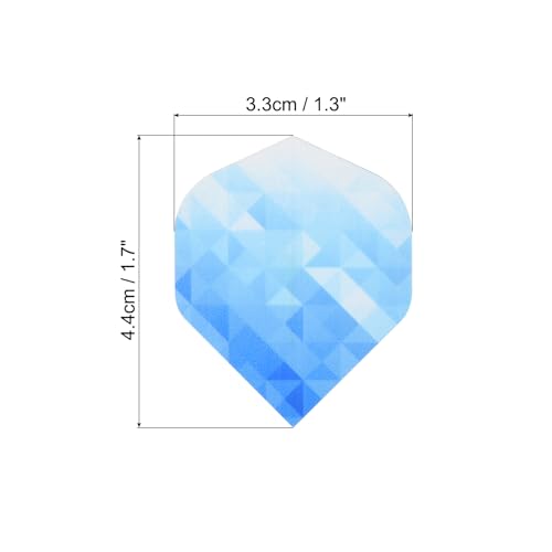 Dart Flights - Geometric Style PET Replacement Parts - Blue, White