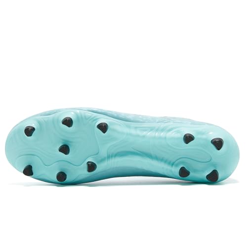 EPIMENO Women's & Men's Lightweight Soccer & Rugby Cleats, Aqua Blue/Black, Size 8 Women / 6.5 Men