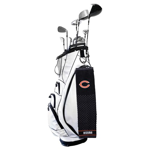 Embroidered Golf Towel with Checkered Scrubber Design - 16" x 22"