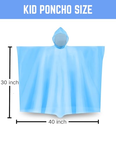SAIWEYNEE Heavy Duty Rain Ponchos for Adults, Kids & Family - Tear-Resistant Waterproof Hooded Cover (4, 8, 9 & 16 Pack Options)