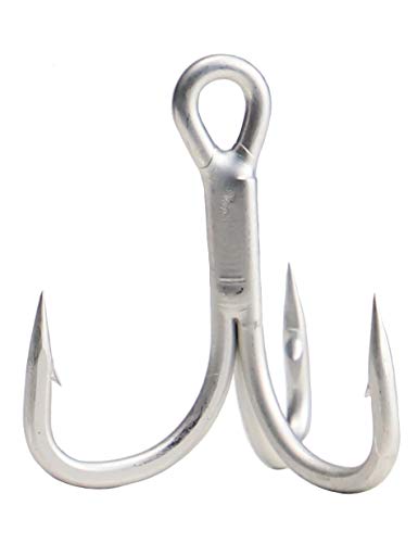 4X Strong Saltwater Treble Hooks - 10pcs Size 4# Snagging Hook