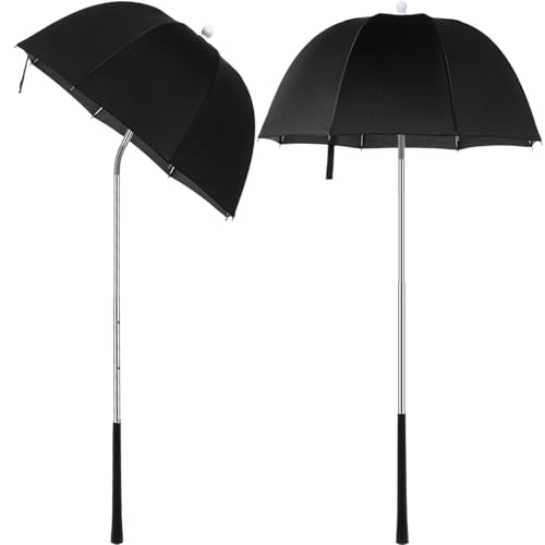 Jexine Black 2 Pack Golf Bag Umbrellas Waterproof Rain Covers UV Windproof 22.44"x54.3"