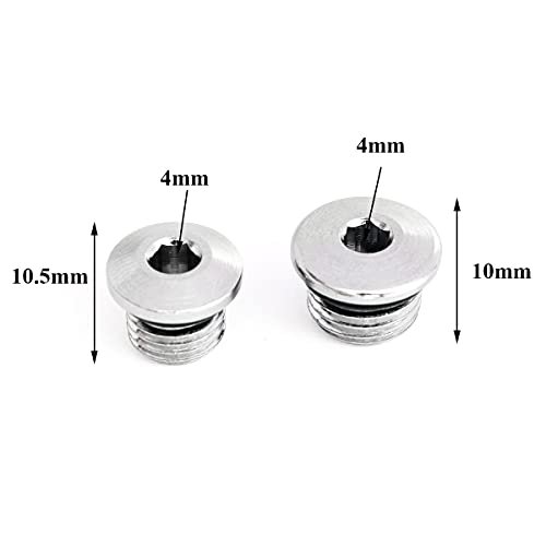 Heyous Stainless Steel First/Low Pressure Port Plugs for Regulator Kit, 7/16" & 3/8"