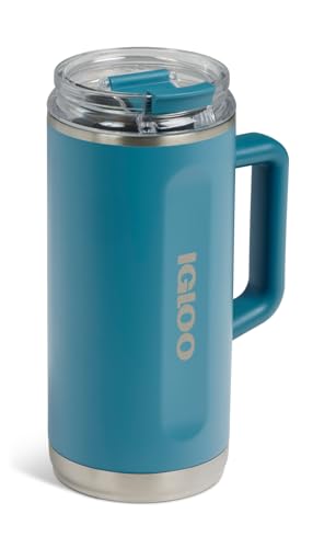 Igloo 36 Oz Stainless Steel Beer Mug - 1L Blue Vacuum-Insulated, Leakproof Lid