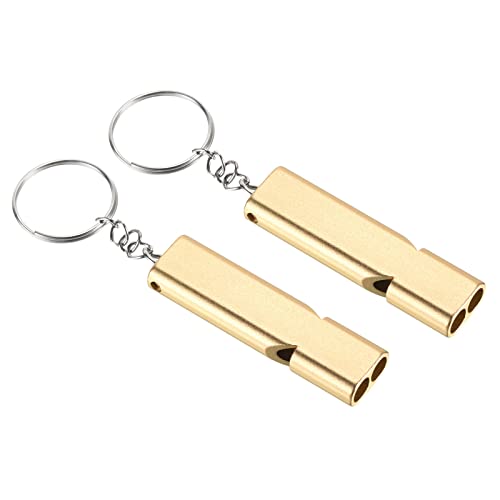 Emergency Survival Whistle - Double Tubes - Gold