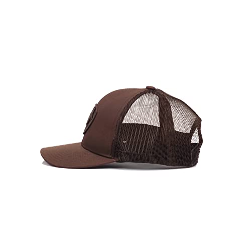 Mens Brown Snapback Shield Logo Cap - Adjustable Baseball Hat