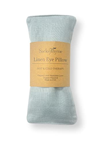 Organic Linen Eye Pillow - Sage (Unscented) for Relaxation & Yoga