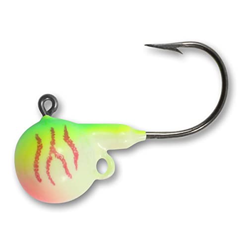 Fireball Live Bait Jig for Walleye and Perch - UV Bleeding Melon