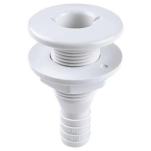 Thru Hull Fittings for 3/4" Hose - White