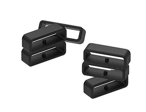 6-Pack Silicone Band Keepers for Garmin Smartwatches - Black