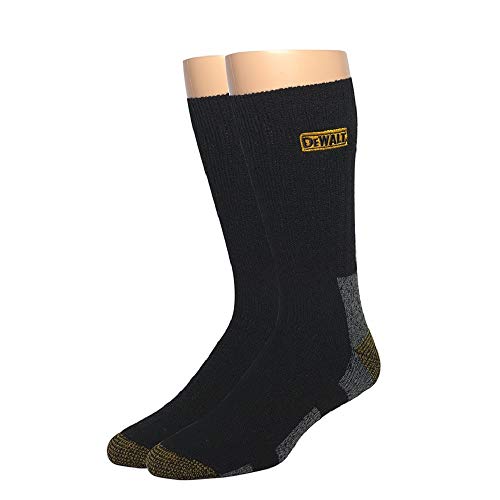 Thermal Wool Blend Socks for Men - Cushioned, Moisture-Wicking, Black