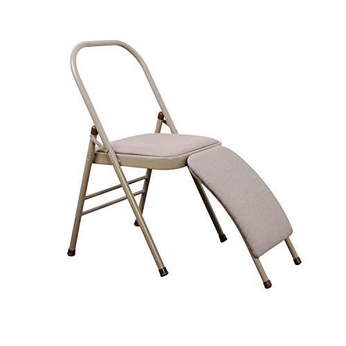 Yoga Chair with Lumbar Support - Foldable Balance Training (Grey)