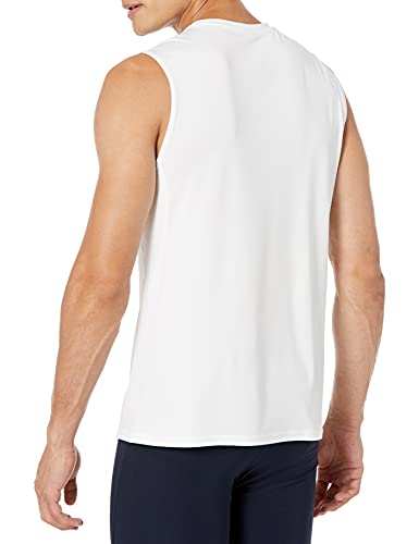Men's Active Quick Dry Moisture-Wicking Sleeveless Muscle Shirt - Bright White, Large