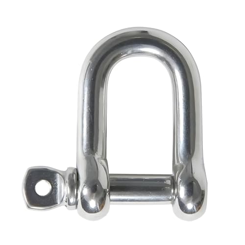 316 Stainless Steel D-Shackle – Heavy-Duty Marine Shackle 6mm (2-Pack)