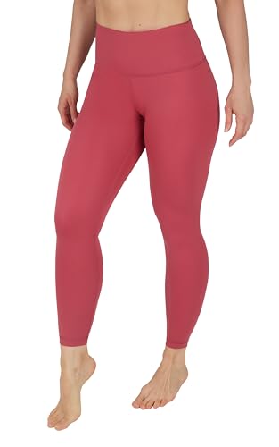 High Waist Ankle Legging - Squat Proof Criss Cross V-Back - Small / Earth Red