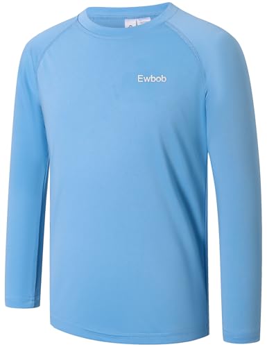 Boys UPF 50+ Long Sleeve Swim Shirt - Sky Blue, 5-6 Years