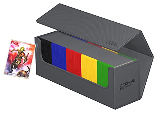 Ultimate Guard Arkhive 400+ Deck Case Grey with Magnetic Closure, Holds 400 Double-Sleeved or 500 Single-Sleeved Cards