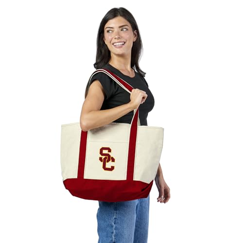 USC Trojans Canvas Tote Bag - 15" x 21" - Beige