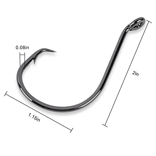 UCEC Saltwater Circle Fishing Hooks - 40pcs, Size 8/0, High Carbon Steel