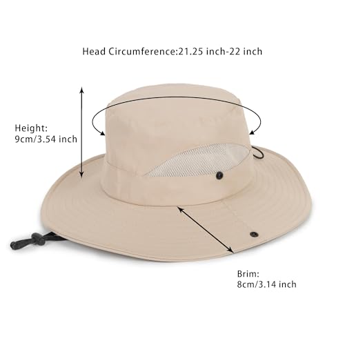Kids Wide-Brim Sun Hat with UV Protection - Beige