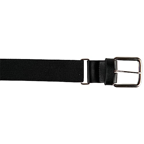 Adjustable Elastic Baseball Belt with 1.5-Inch Synthetic Tab - Adult Black