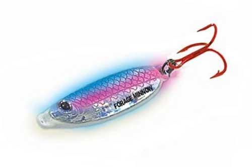 Forage Minnow Jig 'n Spoon Lure - 1/16 Oz - Super Glow Chub