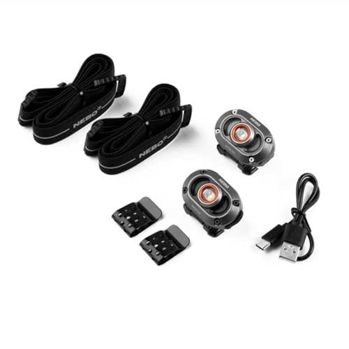 NEBO Mycro 250 Lumen Rechargeable Headlamps 2-Pack - Black, Compact & Adjustable
