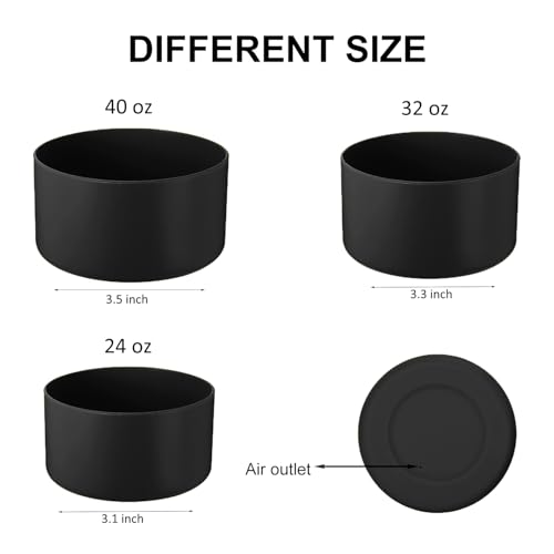 Silicone Protective Boot for 24 oz Water Bottles - Anti-Slip Sleeve - Black