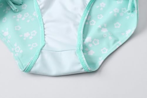 Girls Floral One Piece Swimsuit & Cover Up Set - Green, 6-7 Years