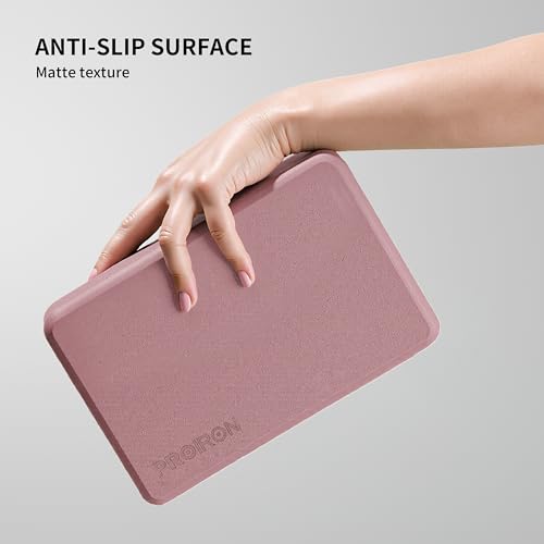Yoga Blocks 2 Pack - High Density EVA Foam - Smoky Pink