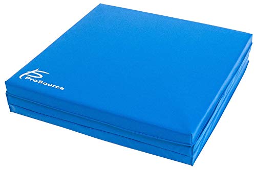 Tri-Fold Thick Exercise Mat 6' x 2' with Carrying Handles - Blue