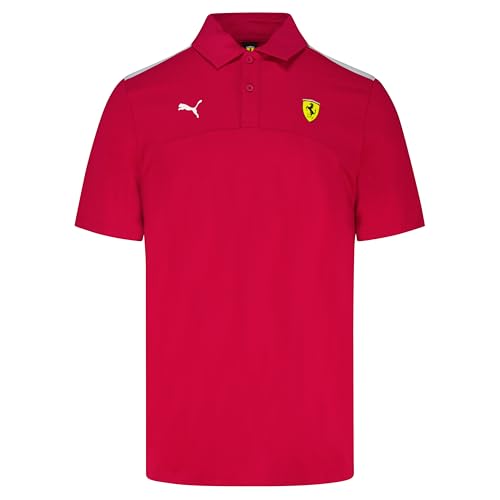 Men's Classic Polo Shirt - 100% Cotton, Zip Collar, Red - Medium