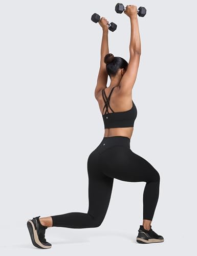 CRZ YOGA Secretsculpt 25-Inch Black Leggings Medium – High-Waist Workout Pants